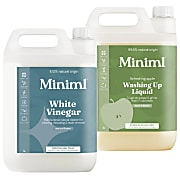 Miniml White Vinegar & Refreshing Washing Up Liquid 5L Mixed Bundle