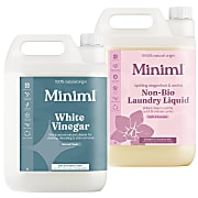 Miniml White Vinegar & Uplifting Non-Bio Laundry Liquid 5L Mixed Bundle