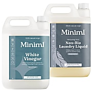 Miniml White Vinegar & Refreshing Laundry Liquid 5L Mixed Bundle