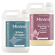 Miniml White Vinegar & Uplifting Rhubarb & Lemon Washing Up Liquid 5L Mixed Bundle