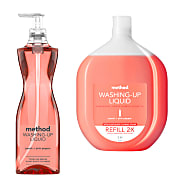 Method Washing Up Liquid Peach & Pepper Refill Bundle