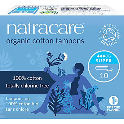 Natracare Organic Cotton Non-Applicator Tampons - Super (pack of 10)