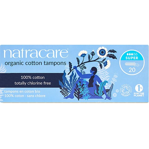 Natracare Organic Cotton Non-Applicator Tampons - Super (pack of 20)