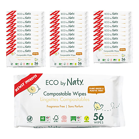 ECO by Naty Sensitive Baby Wipes - Unscented Bundle (30 packs of 56)