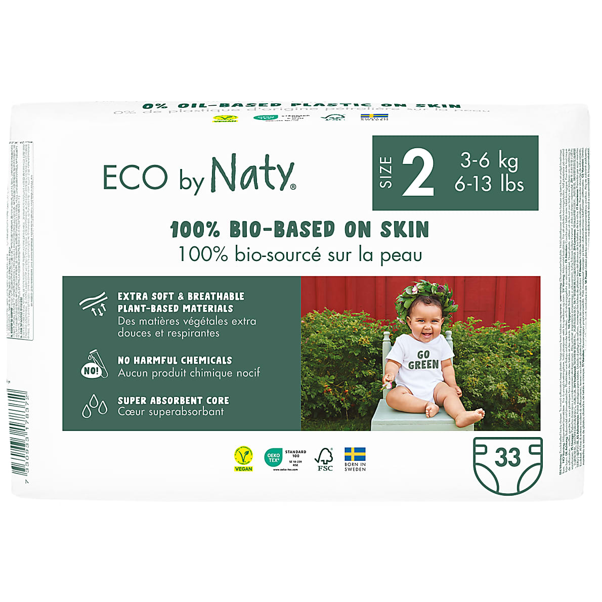 ECO by Naty Nappies | Size 2 Nappies | Big Green Smile