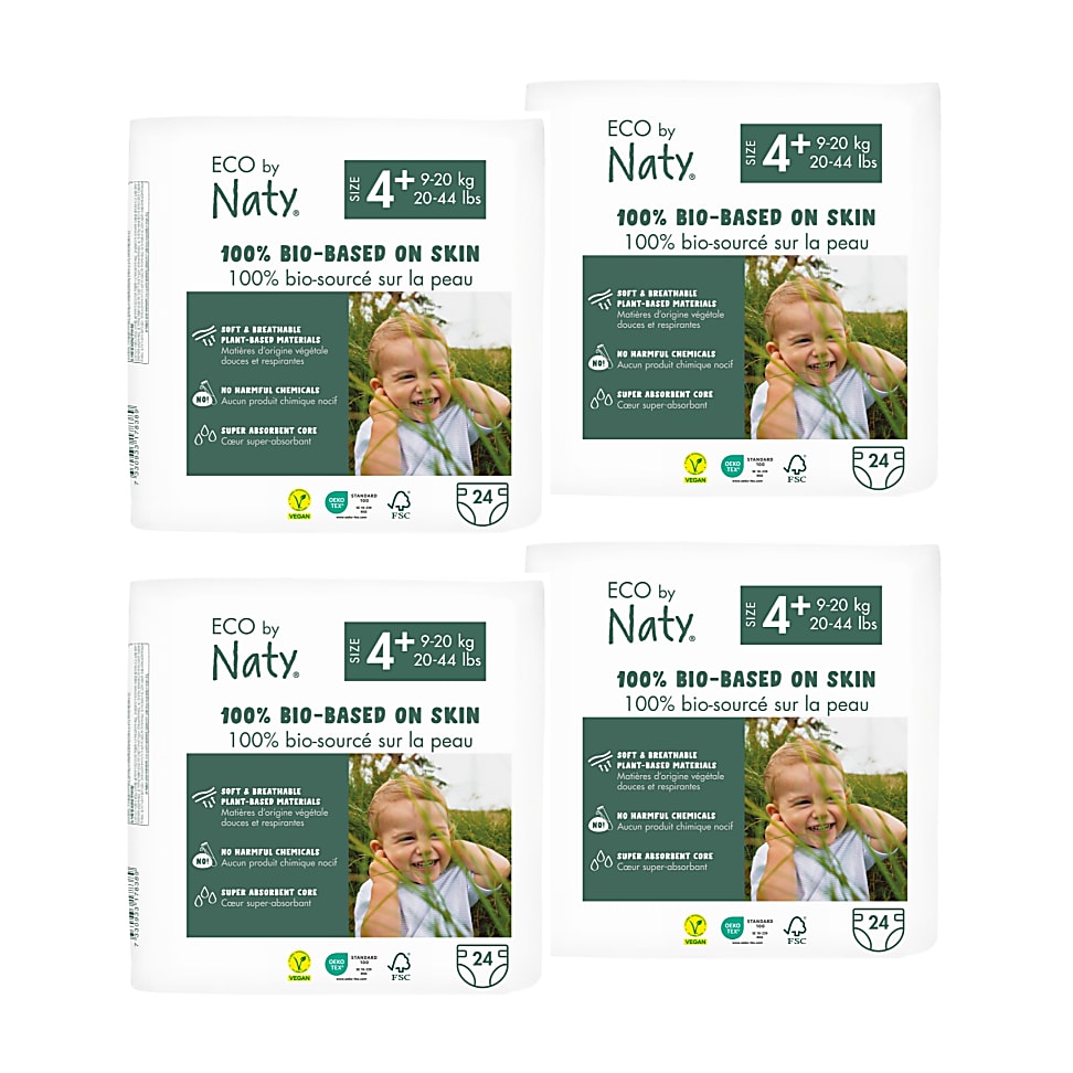ECO by Naty Nappies: Size 4+ Bundle (4 packs of 24)