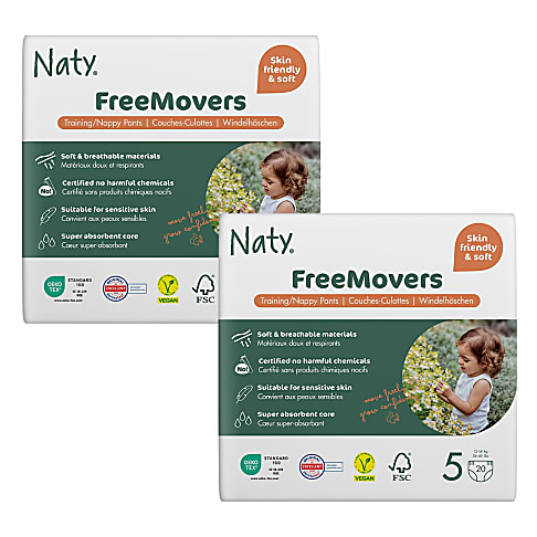 ECO by Naty Pull Up Pants: Size 5 Junior Bundle (2 packs of 20)