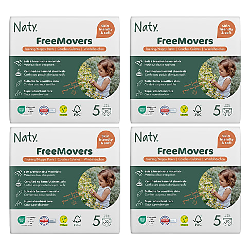 ECO by Naty Pull Up Pants: Size 5 Junior Bundle (4 packs of 20)