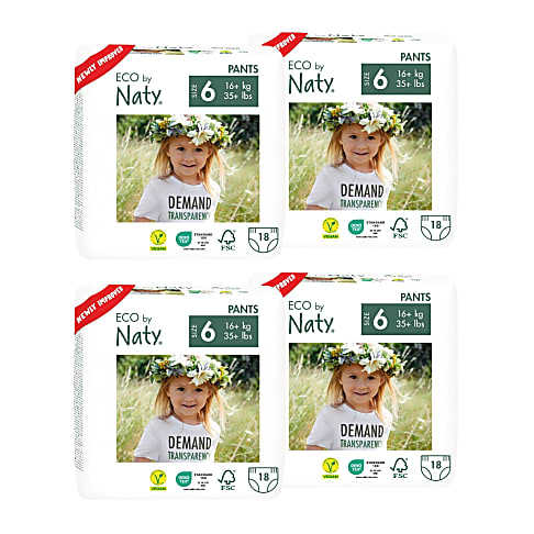 ECO by Naty Pull Up Pants: Size 6 X-Large Bundle (4 packs of 72)
