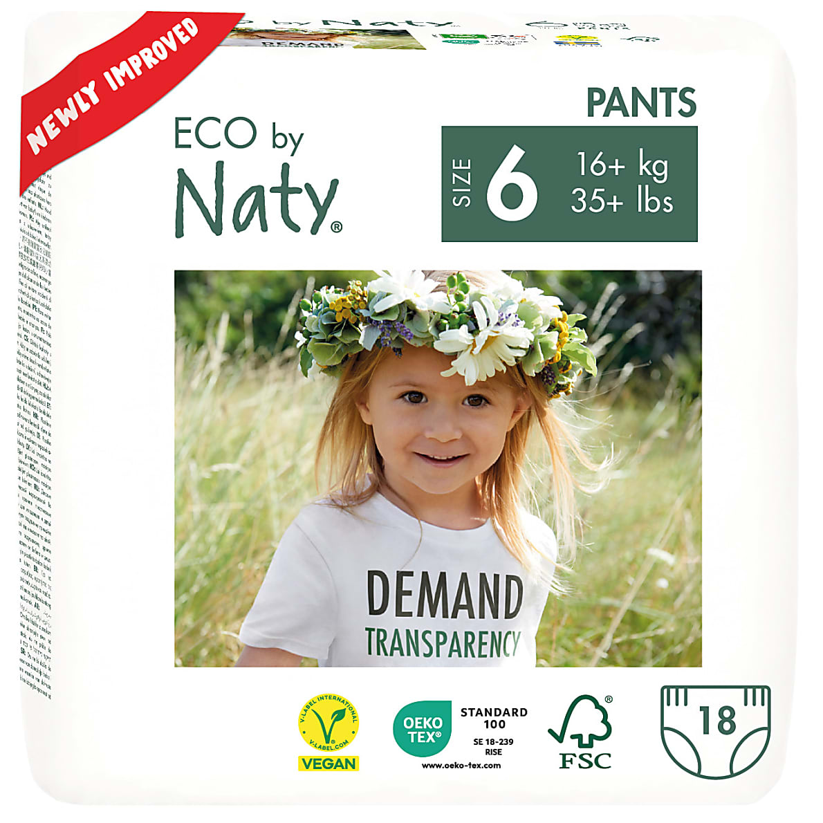 ECO by Naty Pull Up Pants | Size 6 XL Nappy Pants | Big Green Smile