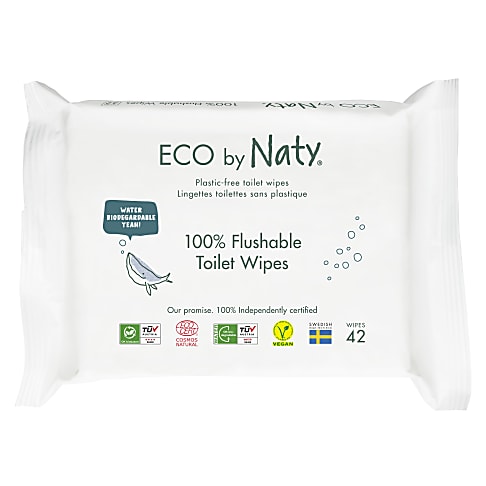 ECO by Naty Wipes - Flushable Wipes Unscented