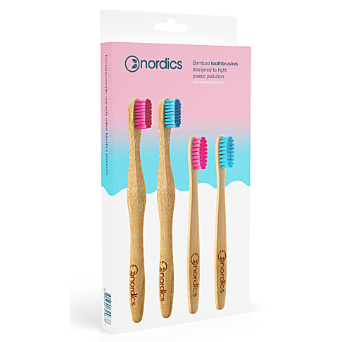 Nordics Bamboo Toothbrushes Family Pack
