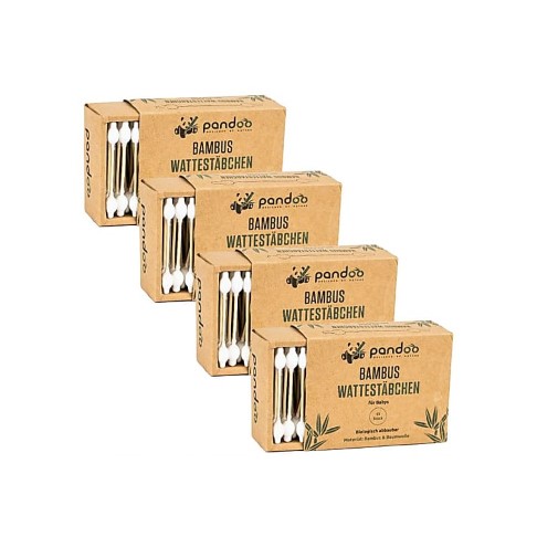 Pandoo Bamboo Cotton Buds for Babies (4 x 55 pack)
