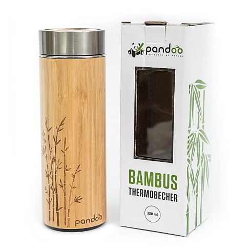 Pandoo Bamboo Thermos Flask 360ml