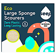 Seep Large Compostable Sponge With Loofah Scourer - 4 Pack