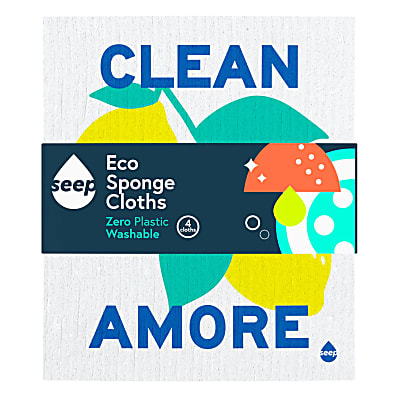 Seep Limited Edition Clean With Amore Sponge Cloths - 4 pack