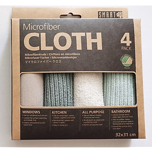 Smart Microfibre Cloths - 4 Pack (Shady Green Grey)