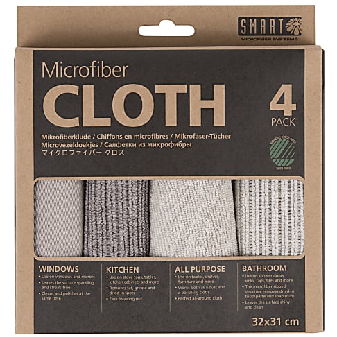 Smart Microfibre Cloths -  4 Pack (Grey-Green)