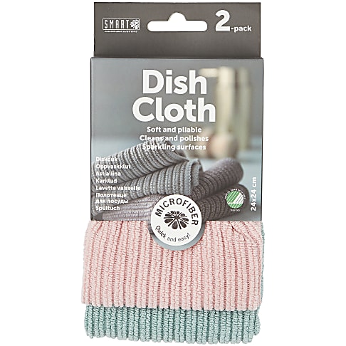 Smart Microfibre Dish Cloth - Pink/Turquoise (2-pack)