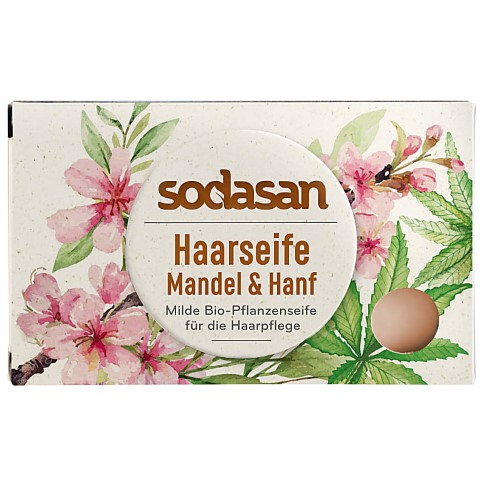Sodasan Hair Soap Bar - Almond & Hemp 100g
