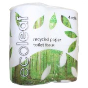 Ecoleaf Toilet Roll: 100% Recycled Toilet Paper, 4 Rolls