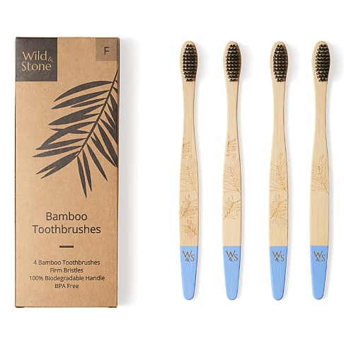 Wild & Stone Organic Bamboo Toothbrush - Firm (4 pack)