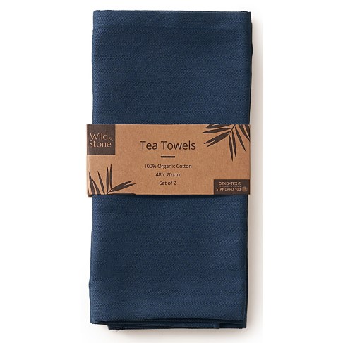 Wild & Stone Organic Cotton Tea Towels Set of 2 - Ocean