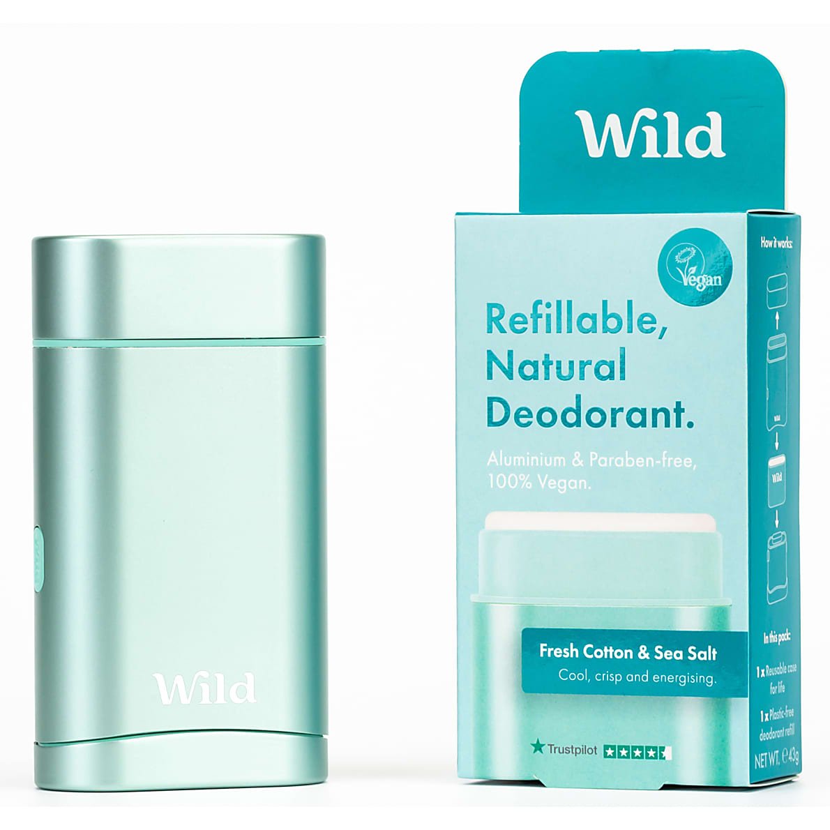 Wild Deo Starterpack: Case Aqua + Fresh Cotton Refill Deo » Boutique en  ligne