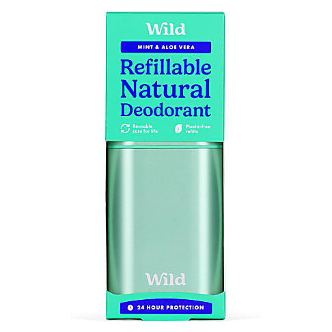 Wild Mint & Aloe Vera Refillable Deodorant - Aqua Case
