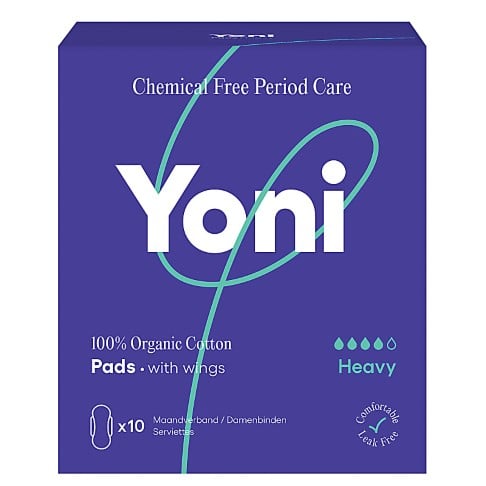 Yoni Organic Cotton Pads Heavy Individually wrapped with Wings (10)