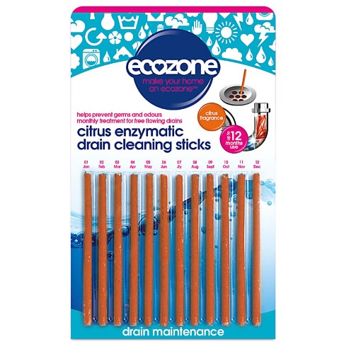 Ecozone Citrus Enzymatic Drain Cleaning Sticks