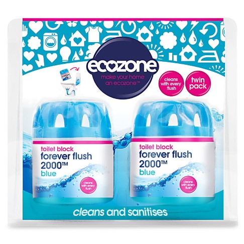 Ecozone Forever Flush Toilet Block 2000 - Blue Twin Pack