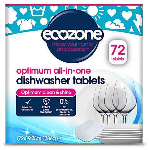 Ecozone Optimum All in One Dishwasher Tablets (72 pack)